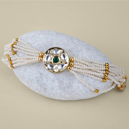 Radiant Pearl Kundan Bracelet