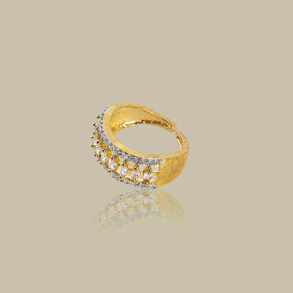 Wave Crest American Diamond Ring