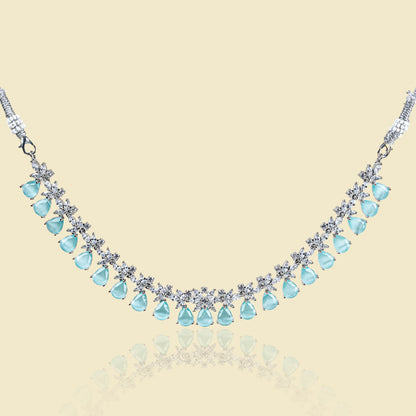 Floral Dew American Diamond Necklace