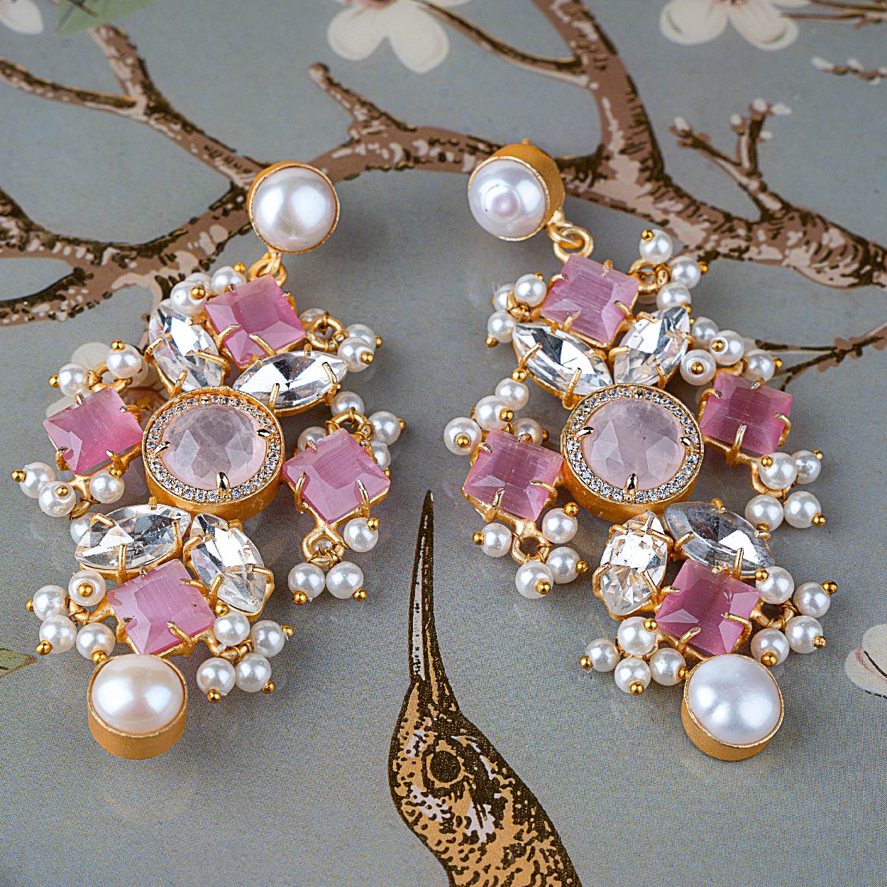 Serene Pearl Stone Earrings