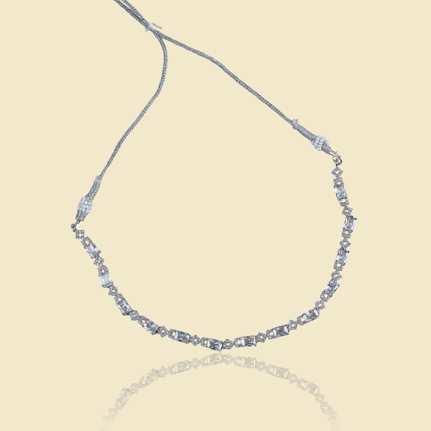 Linear Fusion American Diamond Necklace