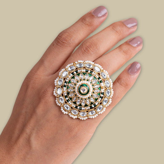 Celestial Mandala Kundan Ring