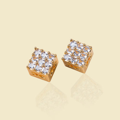 Crystal Pavé Square Stud Earrings