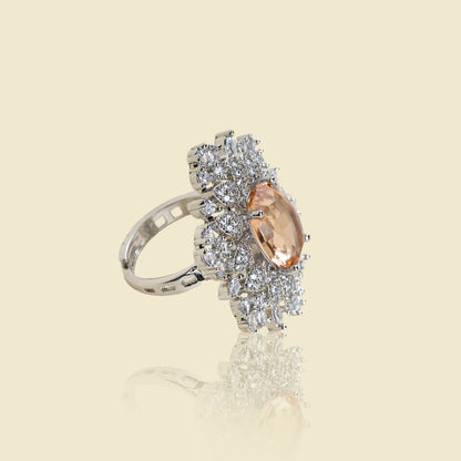 Gem Blossom American Diamond Ring