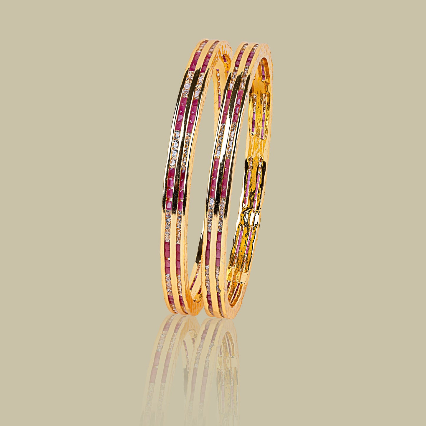 Garnet Glow American diamond Bangles