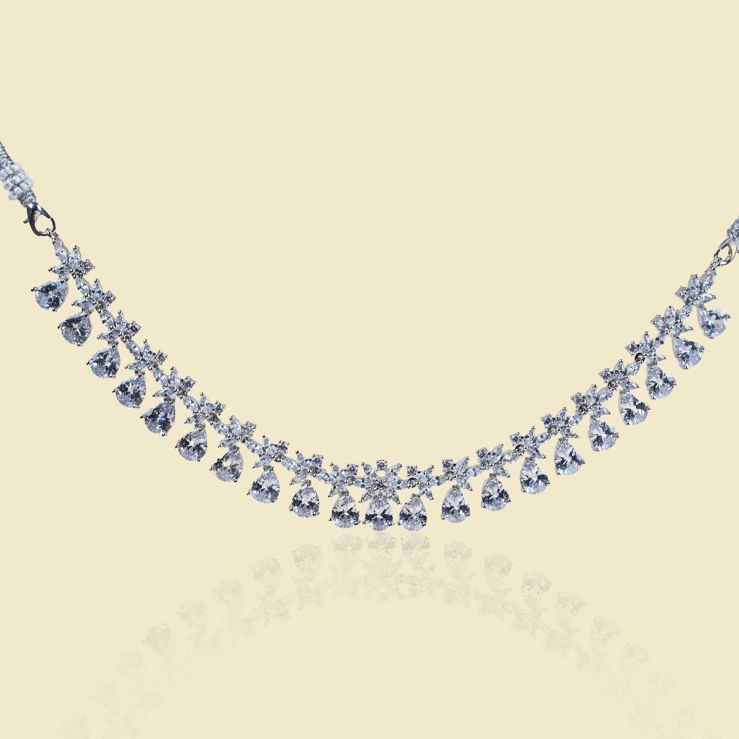 Floral Dew American Diamond Necklace