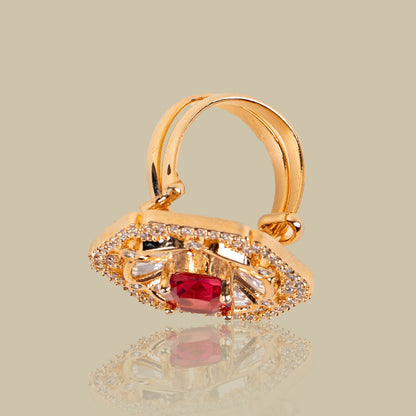 Ruby Blossom Kundan Ring