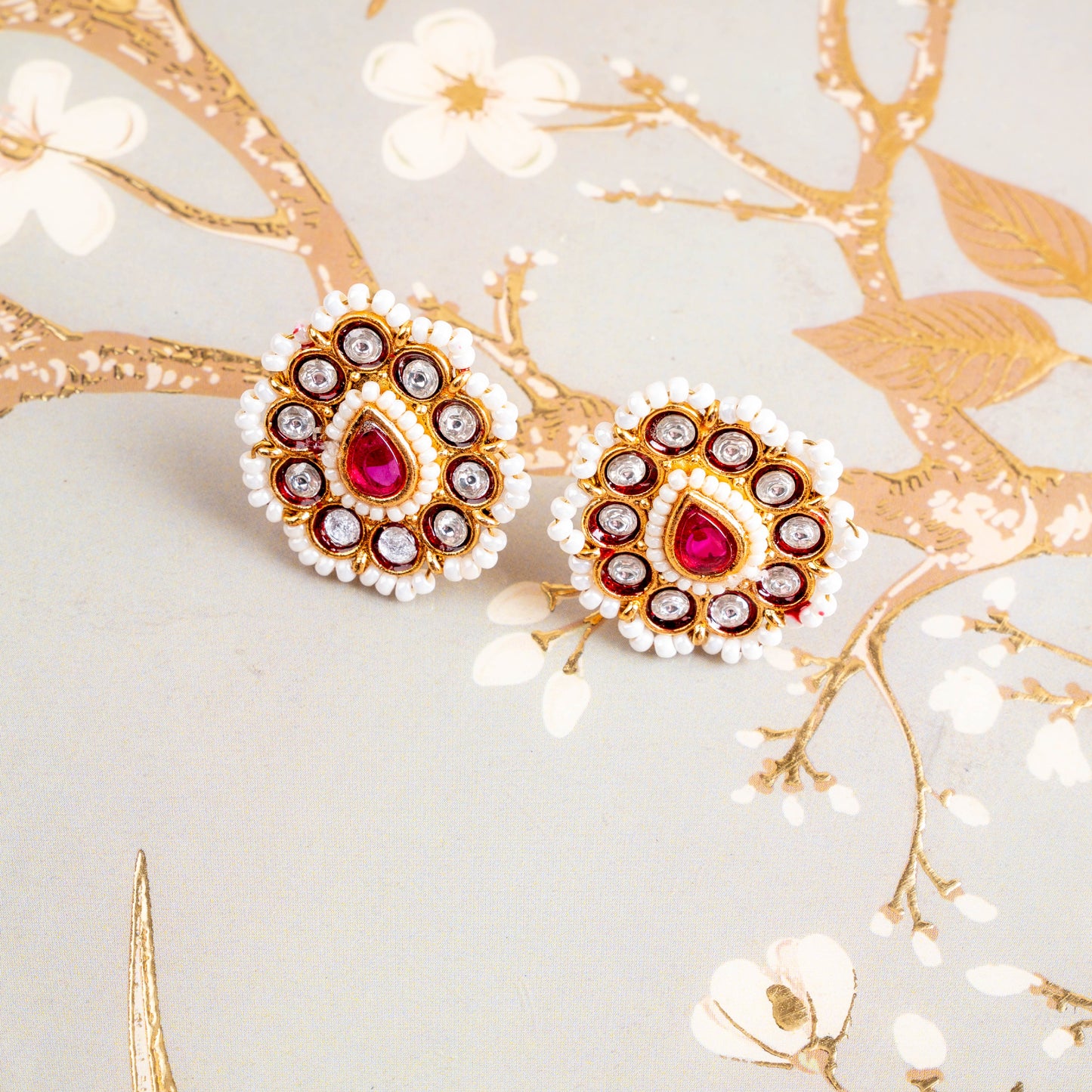 Kundan Raindrop Studs