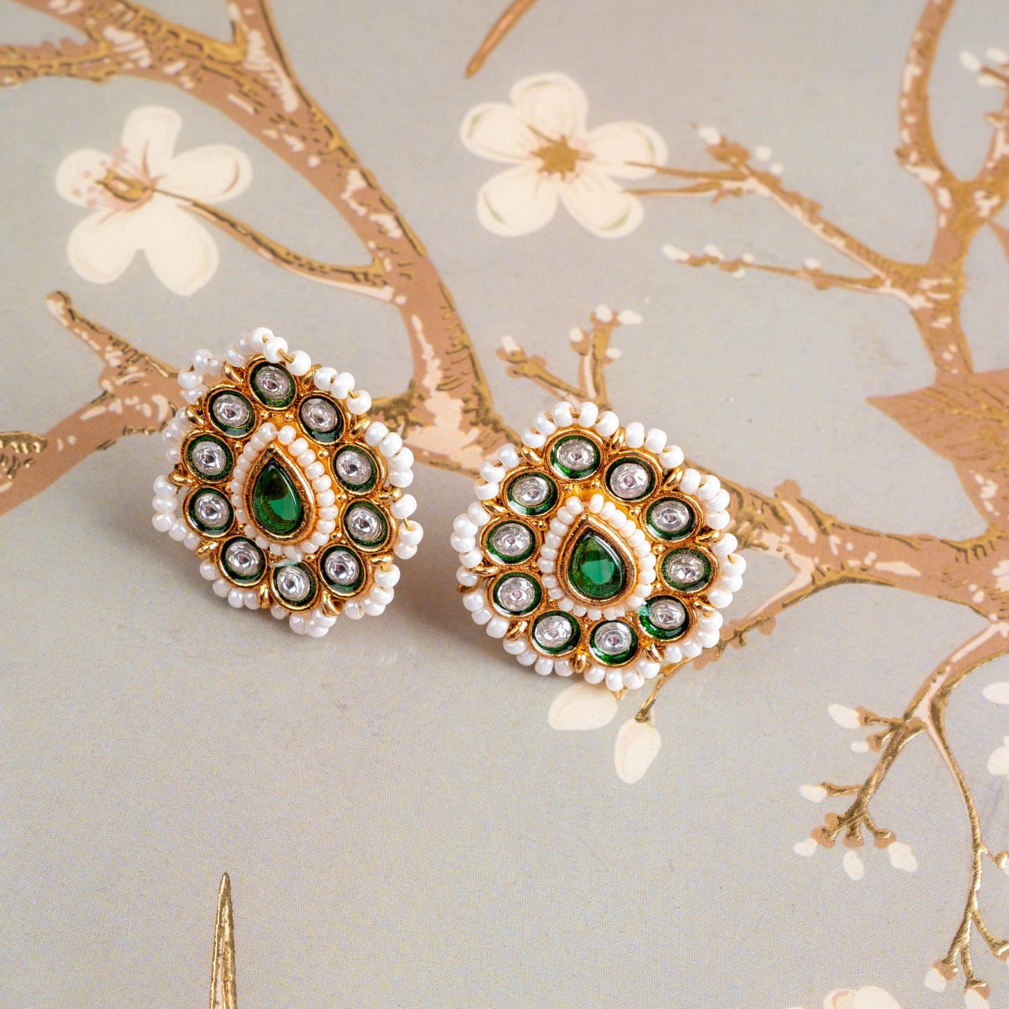 Kundan Raindrop Studs