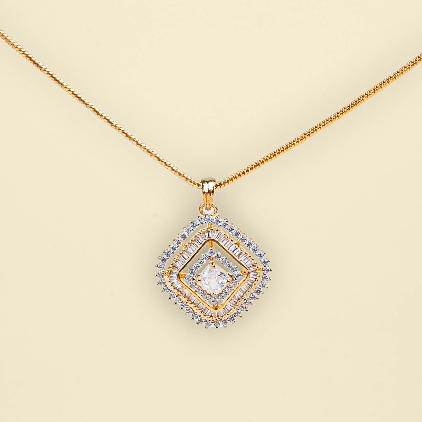 Nested Box American Diamond Pendant