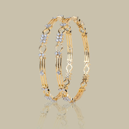 Sparkly Gold Delight American Diamond Bangles