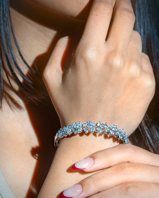 Petal Link American Diamond Bracelet