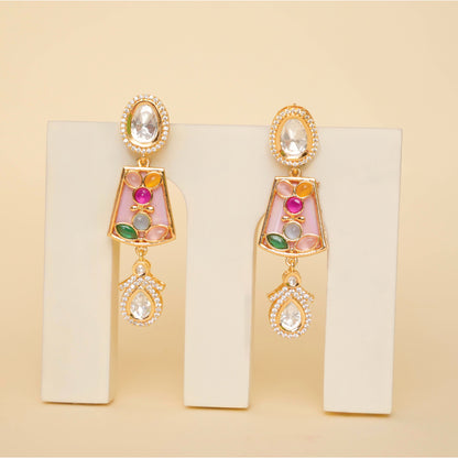 Multicolour Kundan Necklace Set