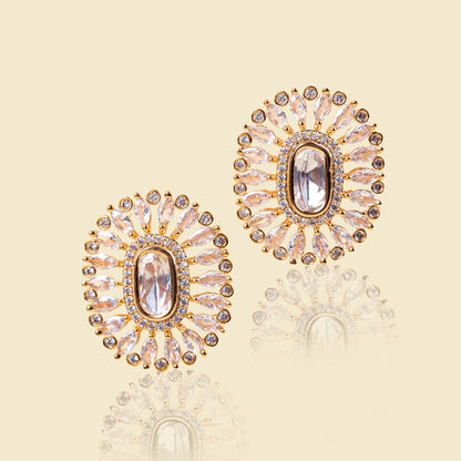 Sunburst Splendor American Diamond Studs