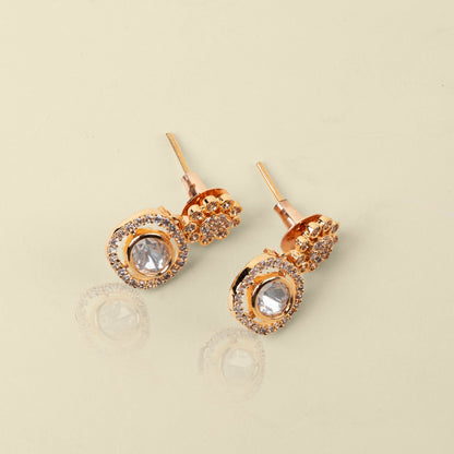 Floral Elliptic Kundan studs