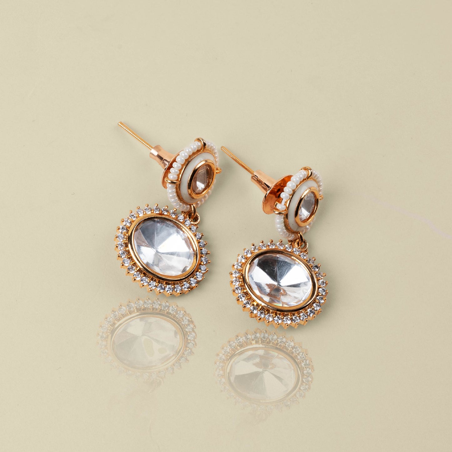 Opal Ember Kundan Earrings