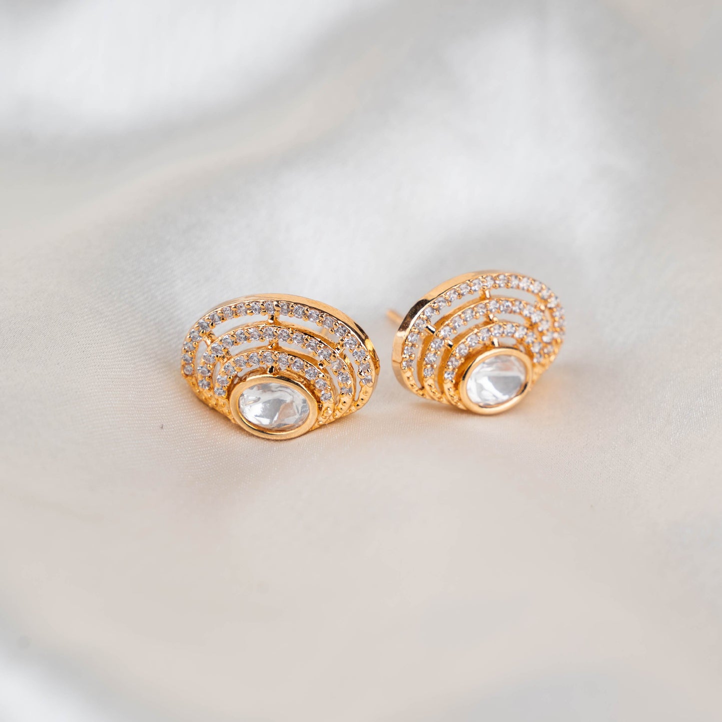 Shiny Shell American Diamond Studs