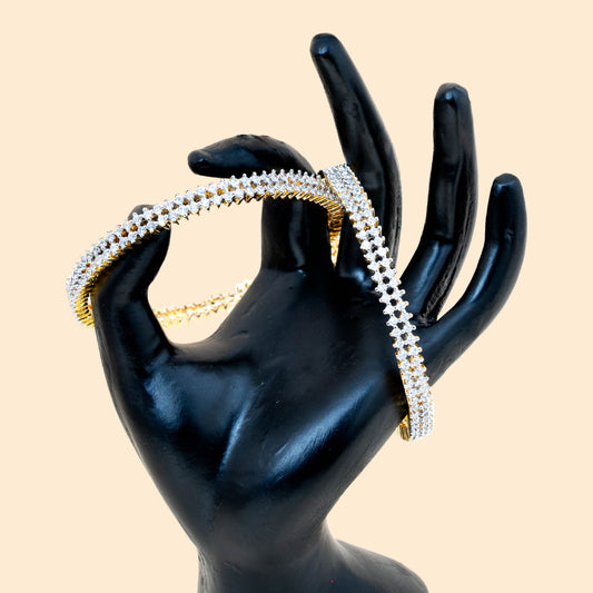 Timeless American Diamond Lattice Bangles