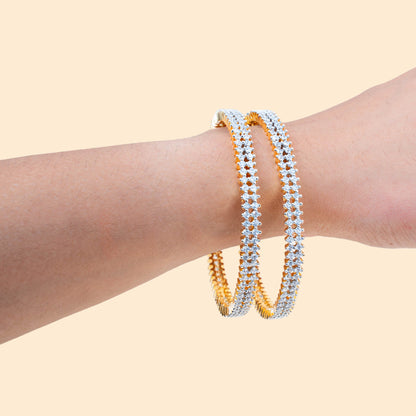 Timeless American Diamond Lattice Bangles