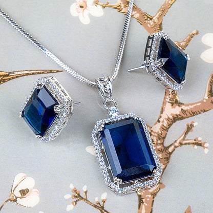 Mono-gem American Diamond Pendant Set