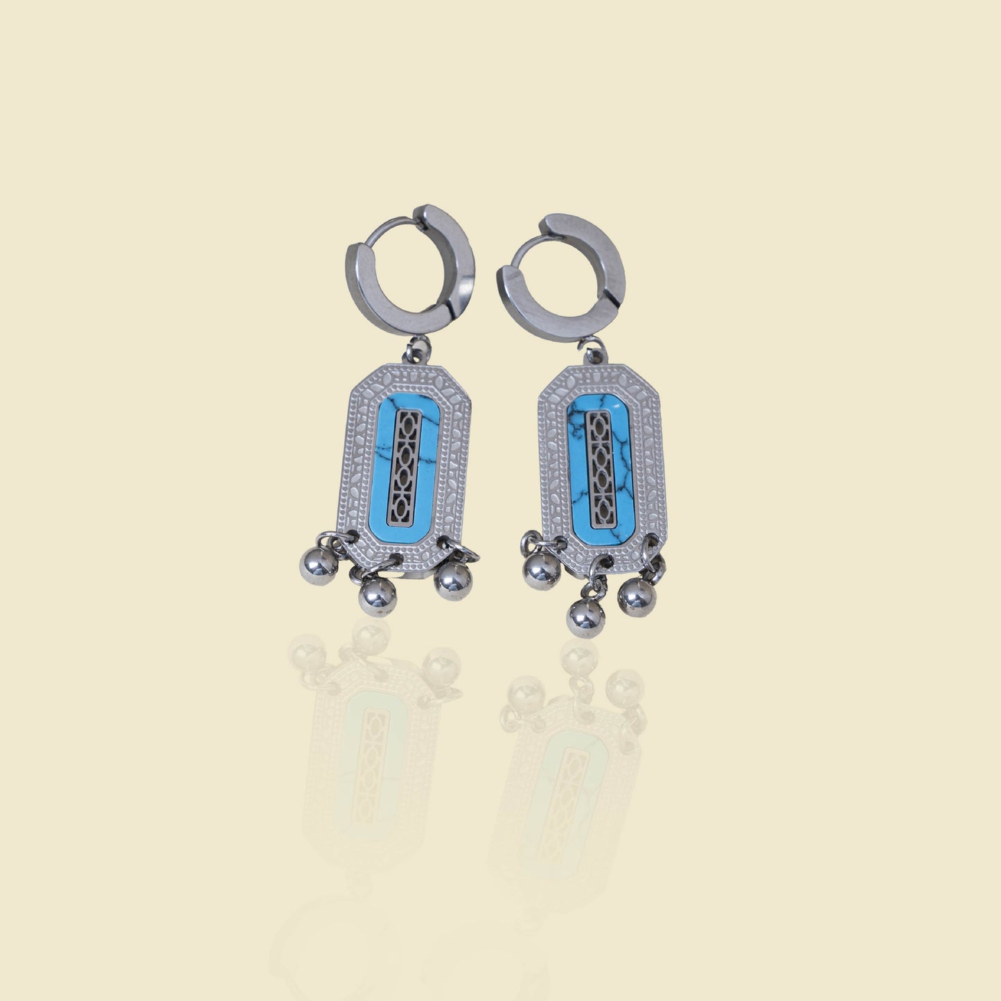 Turquoise Inlay Drop Earrings