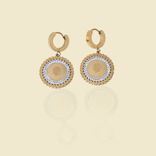 Gold Tone Earrings Set