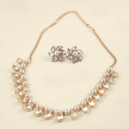 Twisted Kundan Necklace Set