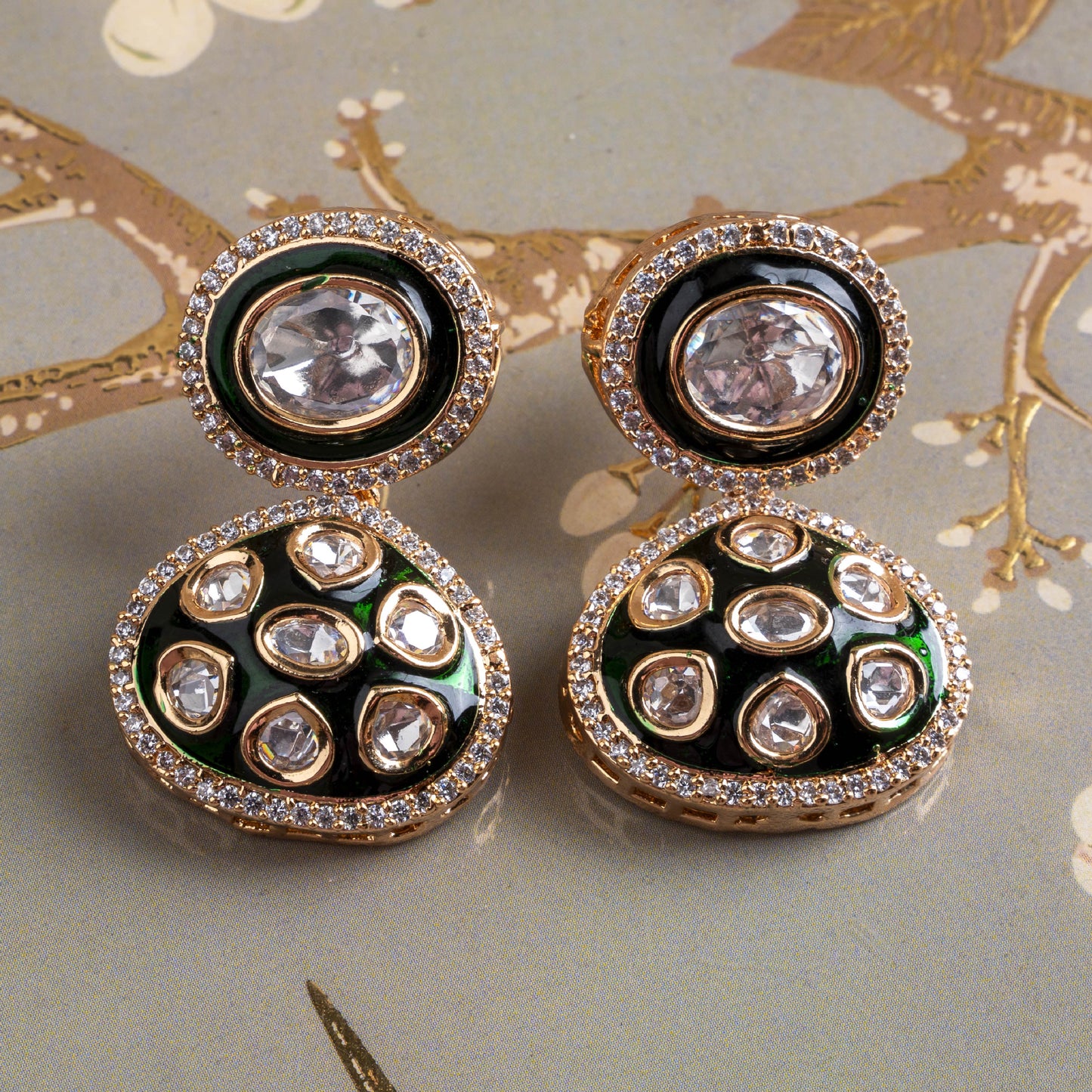 Enamel Kundan Earrings