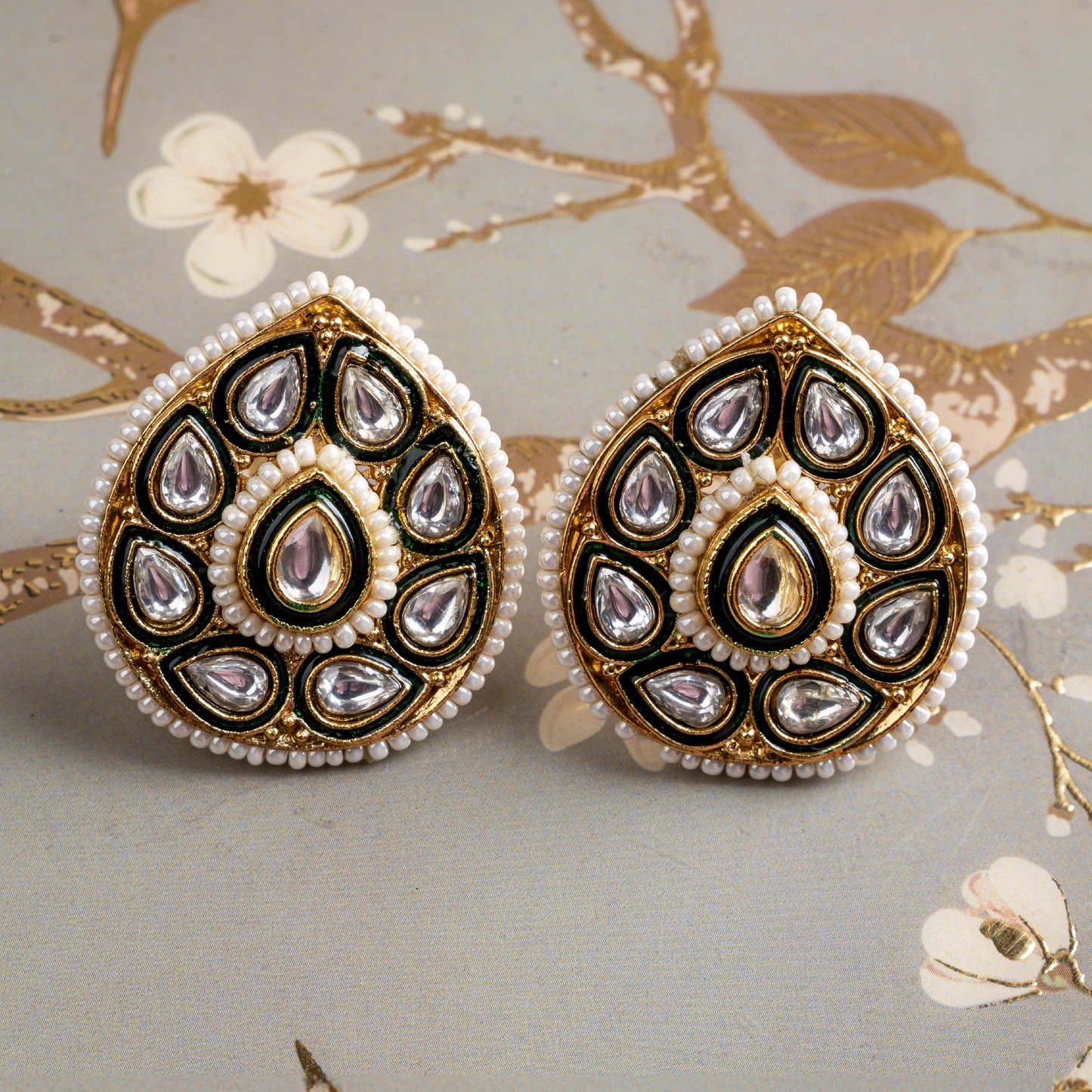 Dewy Beads Kundan Studs