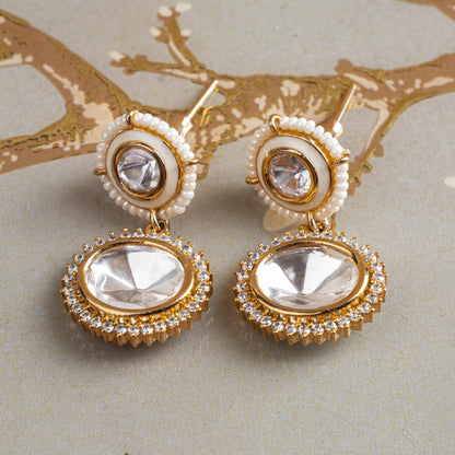 Opal Ember Kundan Earrings