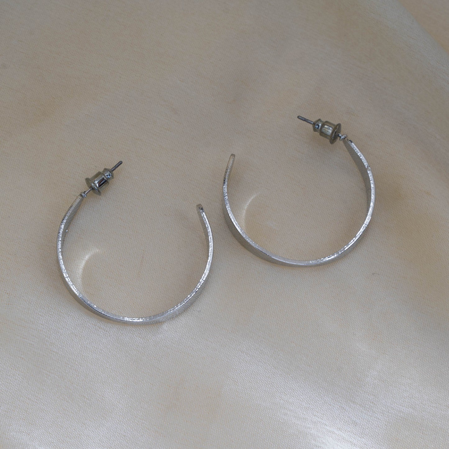 Sleek Silver Hoop Earrings