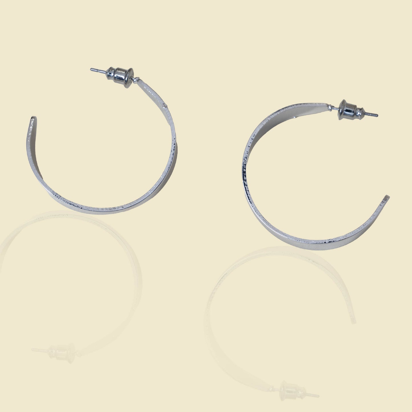 Sleek Silver Hoop Earrings