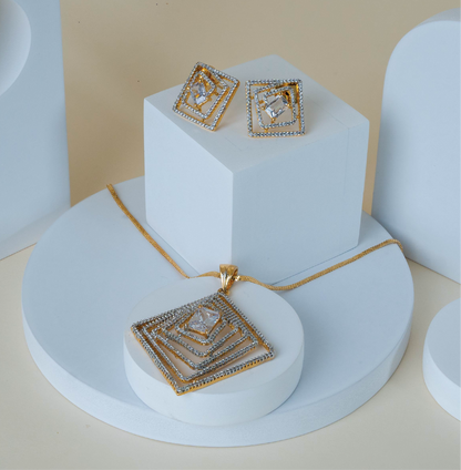 Square orbit pendant set