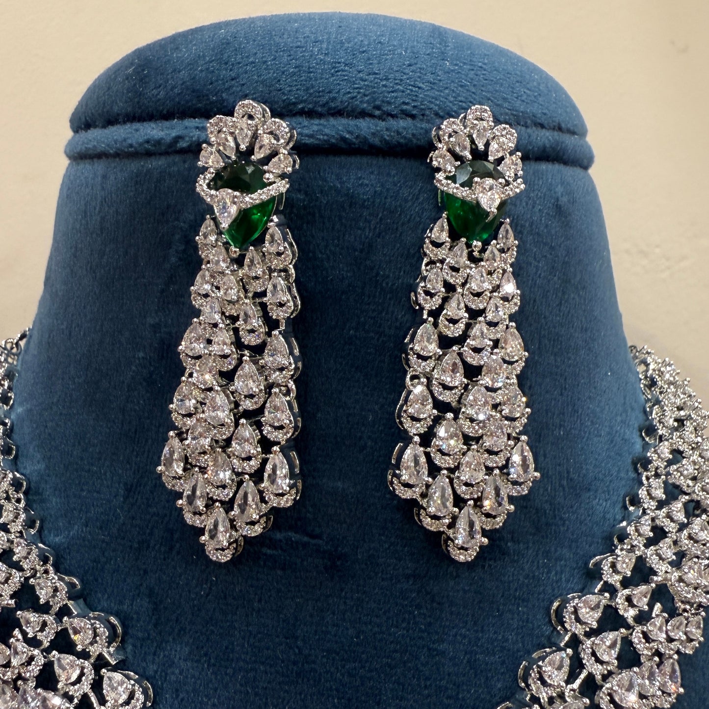 American Diamond Statement Necklace Set