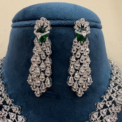 American Diamond Statement Necklace Set