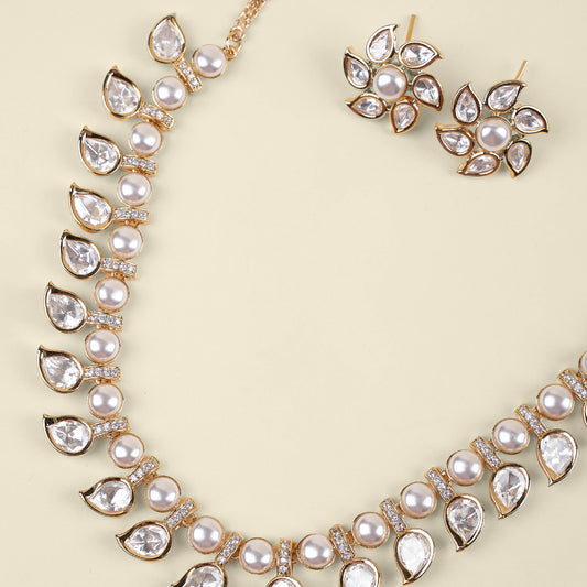 Twisted Kundan Necklace Set