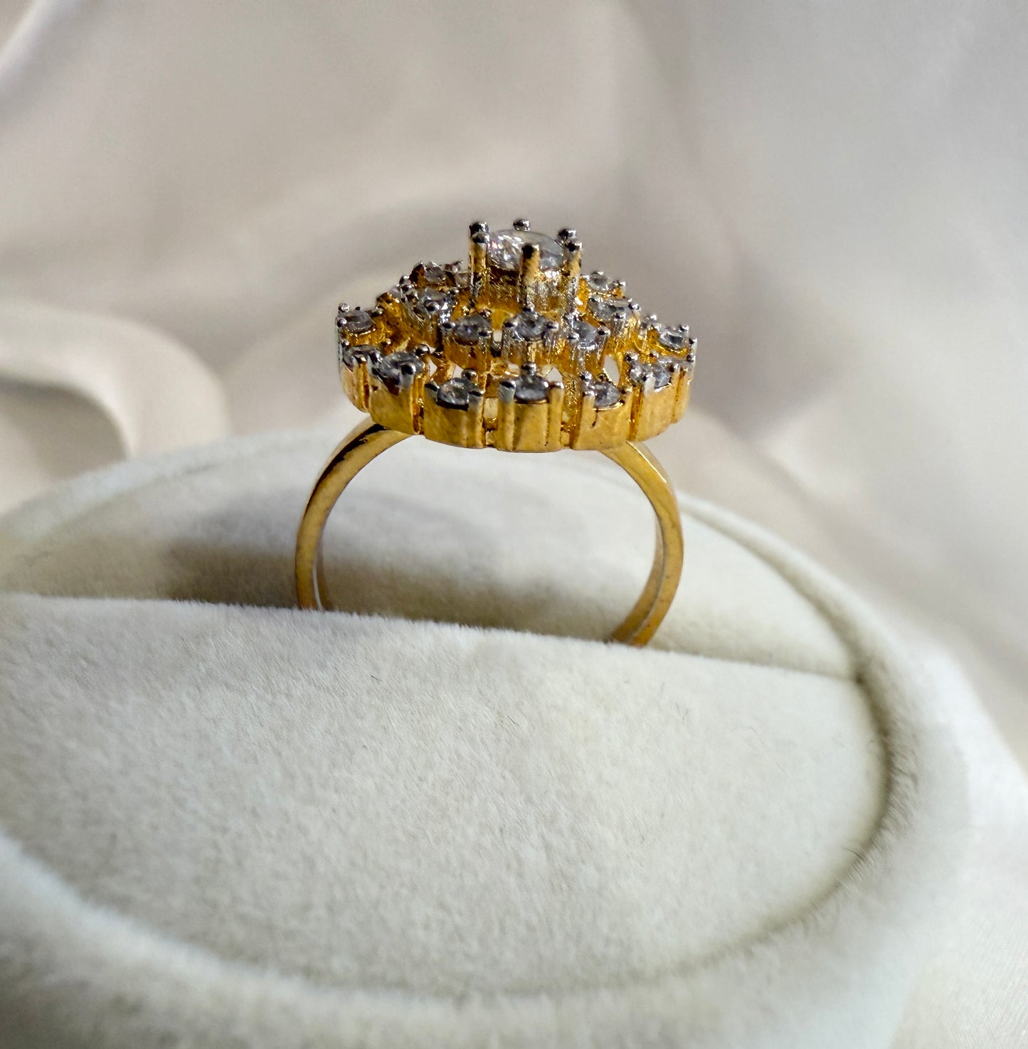 Solitaire Swirl Adjustable Ring