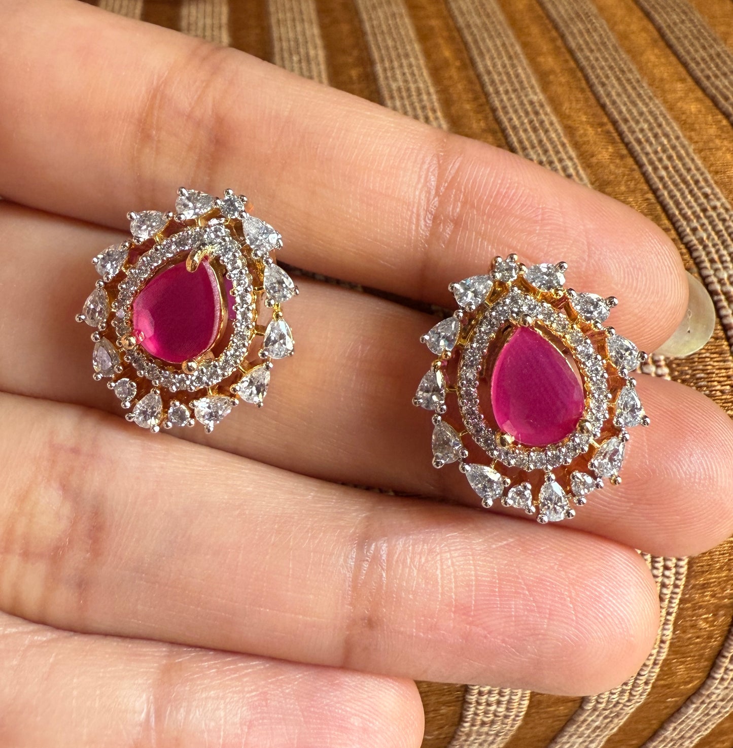 Ruby Dewdrop Pendant Set