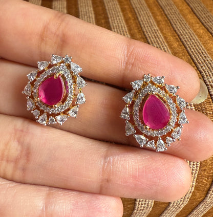 Ruby Dewdrop Pendant Set