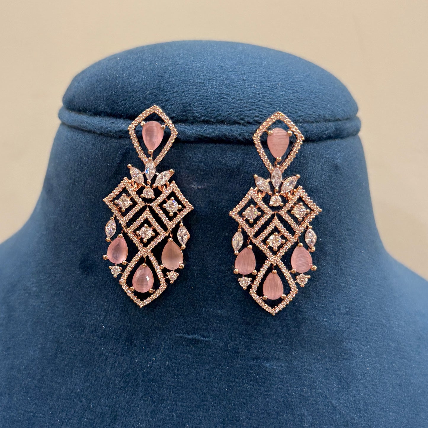 Roseate Aura American Diamond Necklace