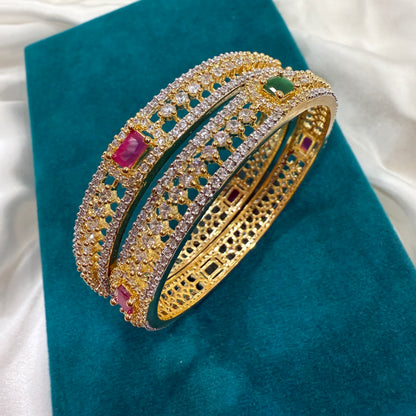 Ruby Green Duo Bangles