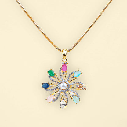 Blooming Spectrum American Diamond Pendant