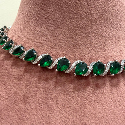 Swirl Of Stones American Diamond Necklace