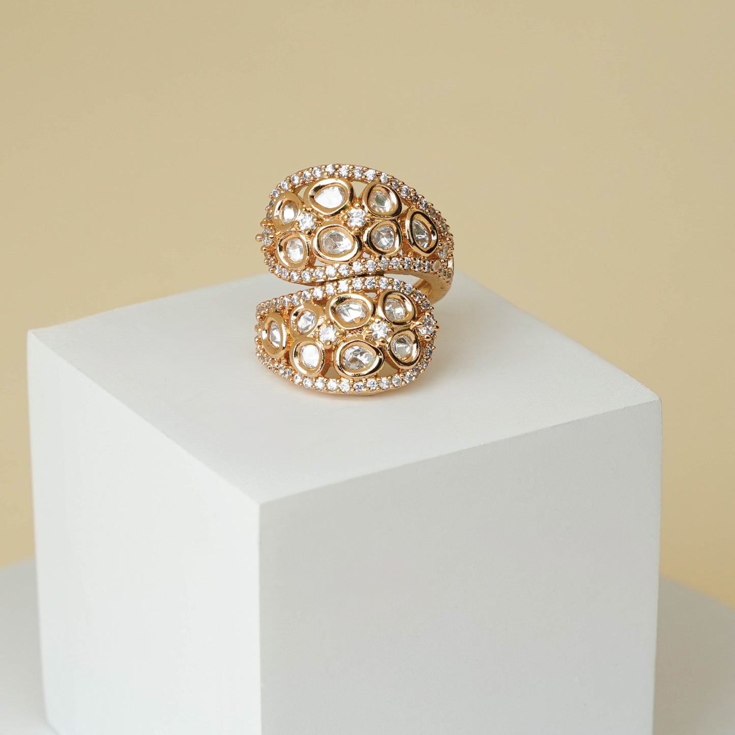 Dual Wrap Kundan Ring