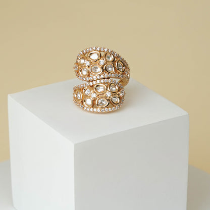 Dual Wrap Kundan Ring
