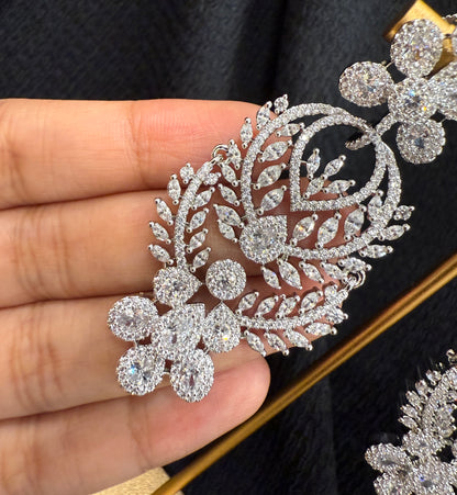 Shining Chandelier American Diamond Earrings