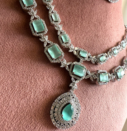 Dual Grace American Diamond Necklace