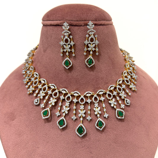Diamond Swirl Necklace Set