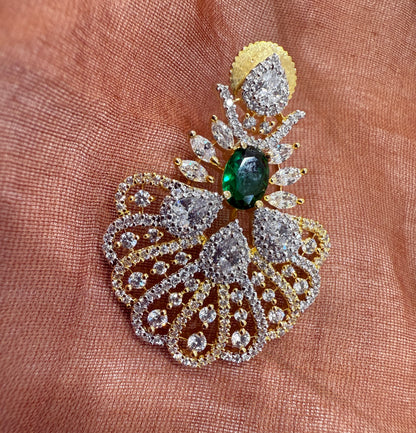 Royal Plumage American Diamond Pendant Set