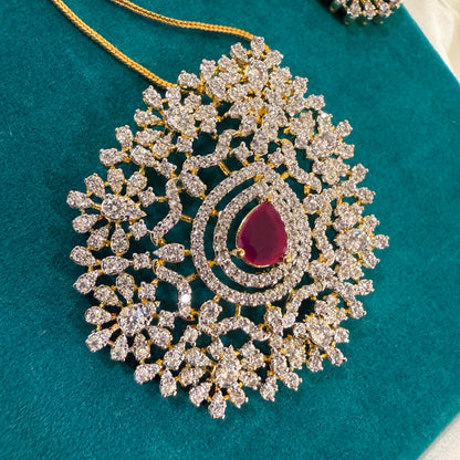Aarohi Ruby Pendant Set